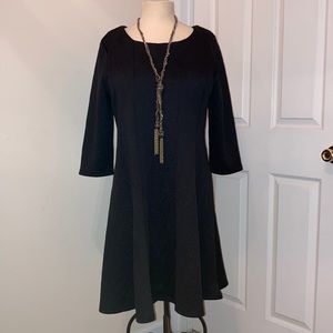 Avenue 14/16 Black Embossed Knit Dress Holiday LBD